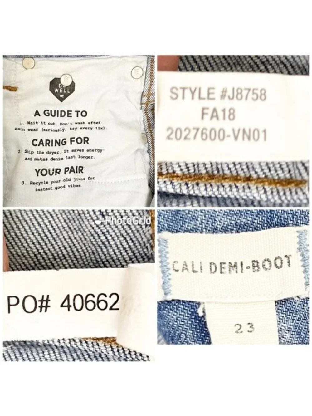 Madewell Cali Demi-Boot Jeans in Comfort Stretch J8758  Eco Edition size 23